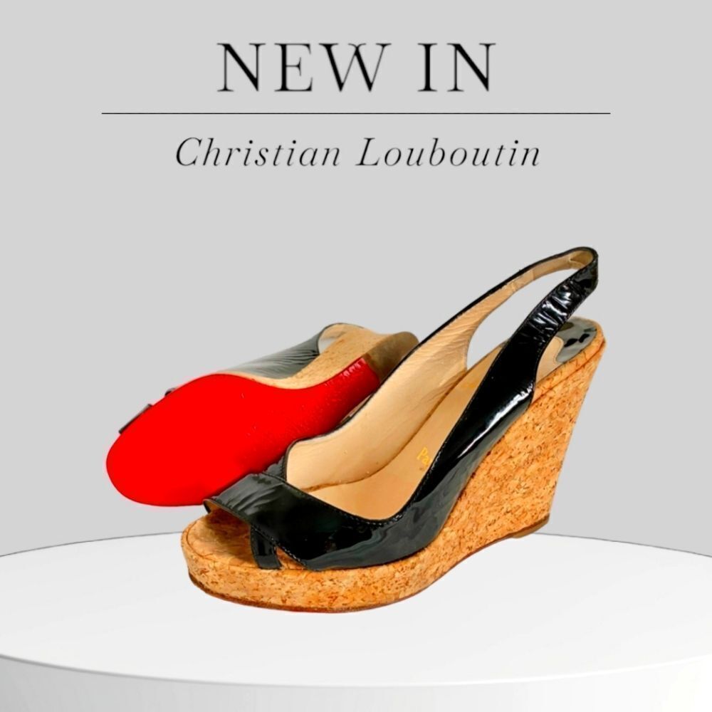 Christian Louboutin Patent Leather Summer Sandals Size EU 38.5